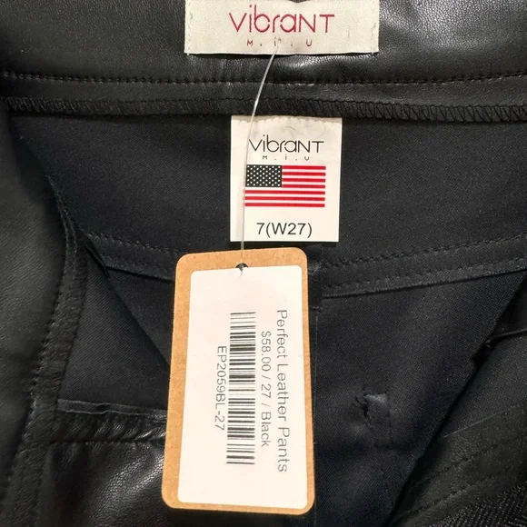 Vestique Black Leather Pants -27 - Picture 4 of 5